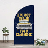 Lofaris Not Old But Classic Vintage Birthday Half Moon Arch Backdrop